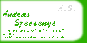 andras szecsenyi business card